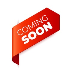 Red Vector Banner Ribbon on white background, left bookmark.