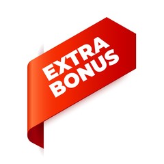 Red Vector Banner Ribbon on white background, left bookmark.