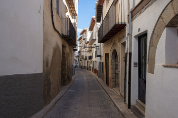 The streets of the medieval village of Morella