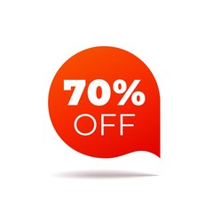 Red Vector Banner speech bubble on white background.