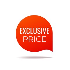Red Vector Banner speech bubble on white background.