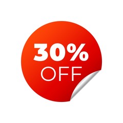 Red Vector Banner Sticker on white background.