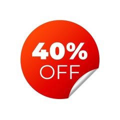 Red Vector Banner Sticker on white background.