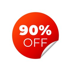 Red Vector Banner Sticker on white background.