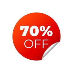 Red Vector Banner Sticker on white background.