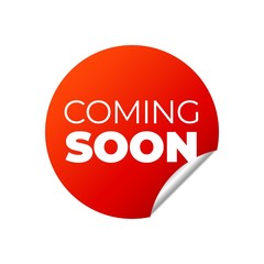 Red Vector Banner Sticker on white background.