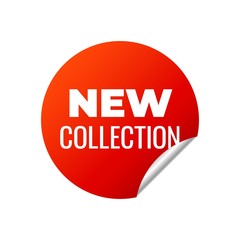 Red Vector Banner Sticker on white background.