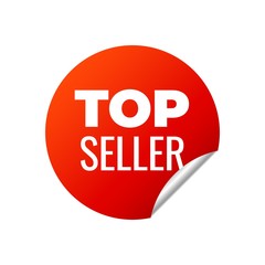 Red Vector Banner Sticker on white background.