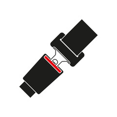 Seat belt icon. Safety in the car or airplane. Vector illustration.