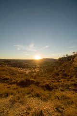 Mountains around Morella in els ports during sunset
