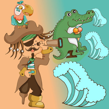 Reader for Kindergarten.Vector illustration for children's book