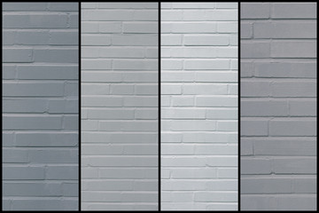 Empty Gray And White Brick Wall Collage - Textured Background