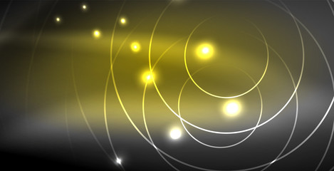 Glowing shiny neon colors with abstract lines, modern background