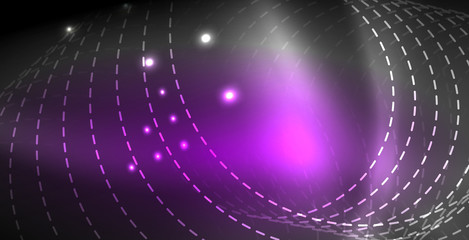 Glowing shiny neon colors with abstract lines, modern background