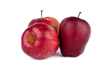 Fresh red apple isolated on white background.