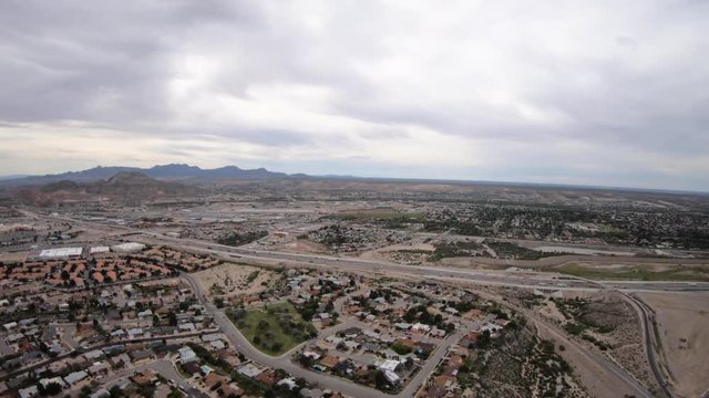 El Paso City Texas Ciudad Juarez Mexico USA Border Aerial Shot