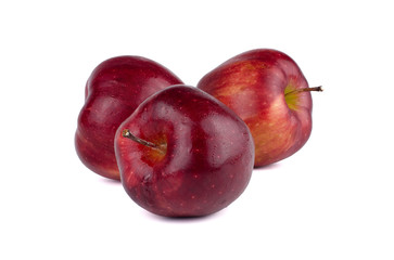 Fresh red apple isolated on white background.