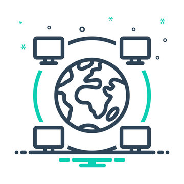 Mix line icon for extranet  monitor  