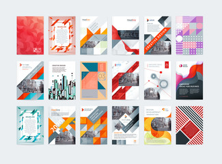 Business vector set. Brochure template layout, cover design annual report, magazine, flyer in A4. Abstract - Vector
