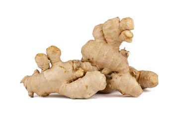 Fresh Ginger roots isolated on white background.