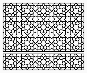 The oriental template pattern for laser cutting. Geometric ornament.