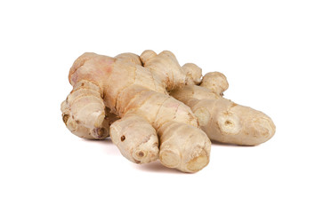 Fresh Ginger roots isolated on white background.