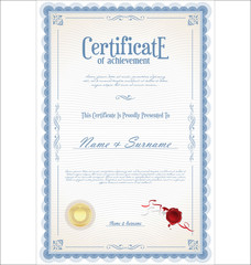 Certificate or diploma retro vintage template 