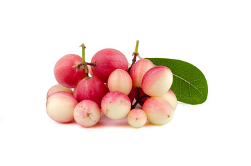 Set of fresh Carunda or Carissa carandas isolated on white background