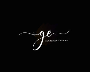 G E GE initial logo handwriting  template vector