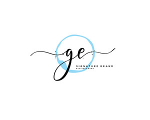G E GE initial logo handwriting  template vector