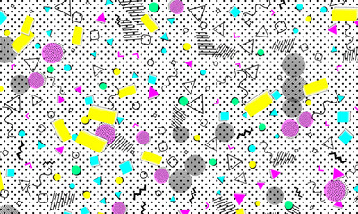 Fototapeta na wymiar Pop art color background. Memphis pattern