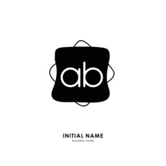 A B AB Initial logo letter with minimalist concept. Vector with scandinavian style logo.