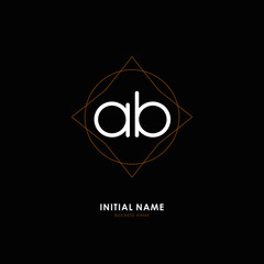 A B AB Initial logo letter with minimalist concept. Vector with scandinavian style logo.