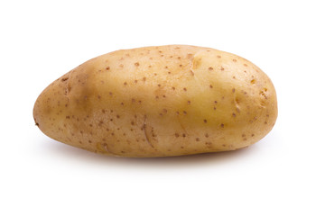 Fresh potatoes isolated over a white background.
