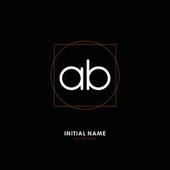 A B AB Initial logo letter with minimalist concept. Vector with scandinavian style logo.