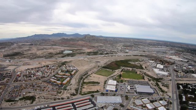 El Paso Texas Aerial Shot Ciudad Juarez Mexico USA Border Mesa Hills Neighborhood