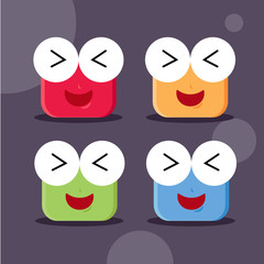 simple emoticon in four colour style