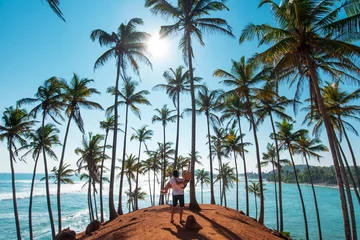 Foto op Aluminium Couple at Coconut tree hill in Mirissa, Sri Lanka © creativefamily