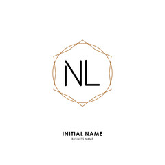 N L NL Initial logo letter with minimalist concept. Vector with scandinavian style logo.