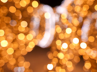 Golden bokeh lights as abstract background