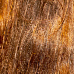 Naklejka premium Red hair on the head of the girl as an abstract background