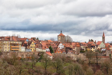 Fototapeta na wymiar Rothenburg ob der Tauber with traditional German houses, Bavaria, Germany