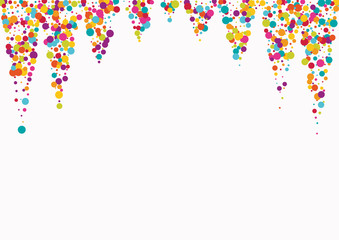 Celebrate color circle vector confetti background.