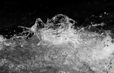 Splashes of water from the waves in the sea