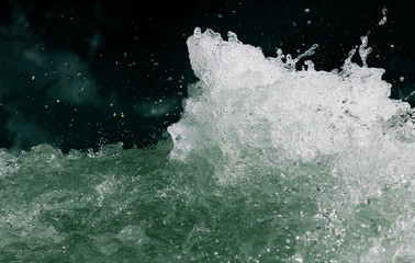 Splashes of water from the waves in the sea