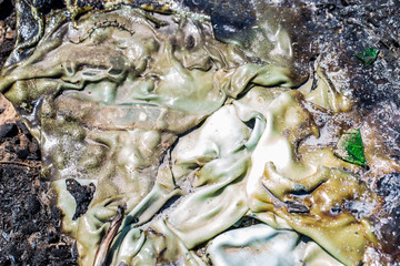 Molten plastics after fire as background