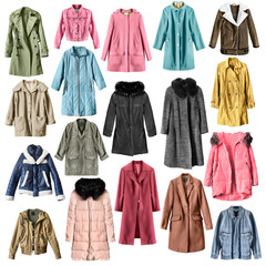 Coats and jackets isolated