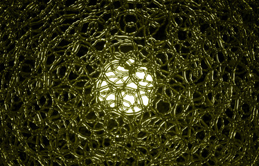 Abstract view of electric lamp in yellow tone.