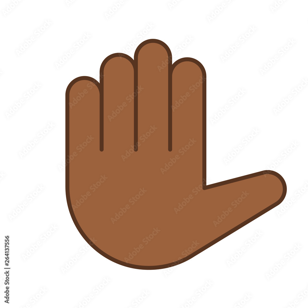 Sticker Raised hand emoji color icon