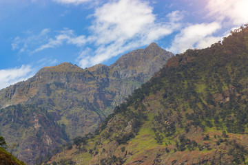 stunning mountain landscape of Nepal, Annapurna hiking